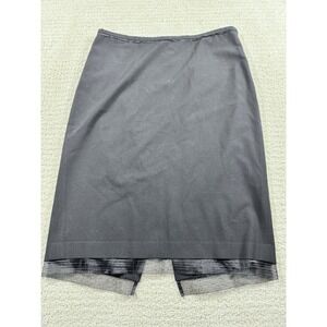 The Limited Black Skirt, Sheer Hem Side Zip Size 4